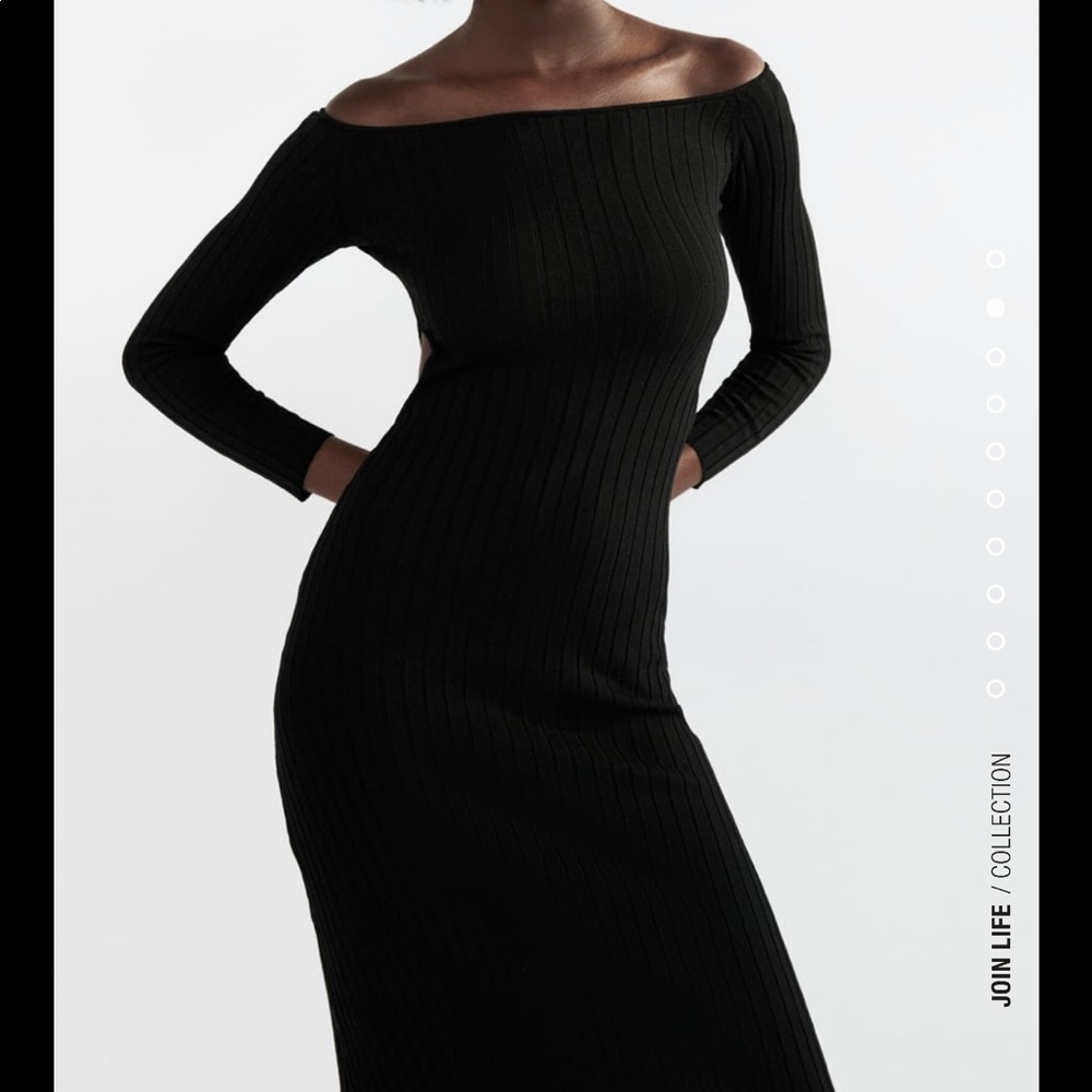 🆕 Zara Cut Out Rib Dress SIZE Medium - Picture 2 of 11